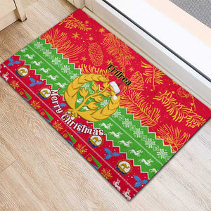 Personalised Eritrea Christmas Rubber Doormat Eritrean Olive Santa Claus Merry Xmas