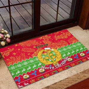 Personalised Eritrea Christmas Rubber Doormat Eritrean Olive Santa Claus Merry Xmas