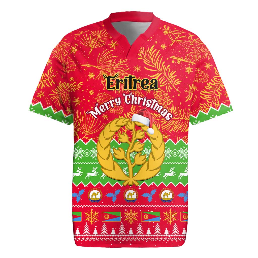 Personalised Eritrea Christmas Rugby Jersey Eritrean Olive Santa Claus Merry Xmas