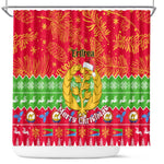 Personalised Eritrea Christmas Shower Curtain Eritrean Olive Santa Claus Merry Xmas