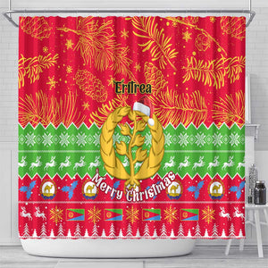 Personalised Eritrea Christmas Shower Curtain Eritrean Olive Santa Claus Merry Xmas