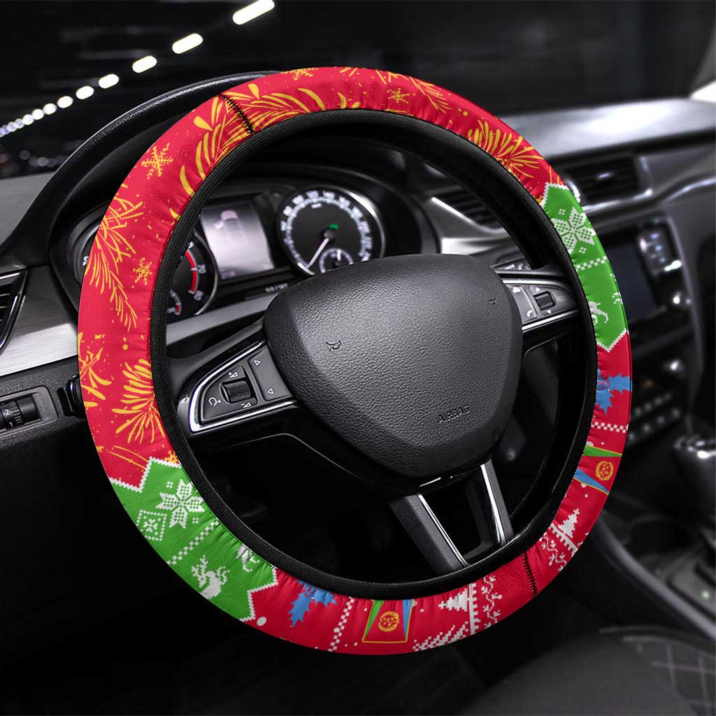 Eritrea Christmas Steering Wheel Cover Eritrean Olive Santa Claus Merry Xmas