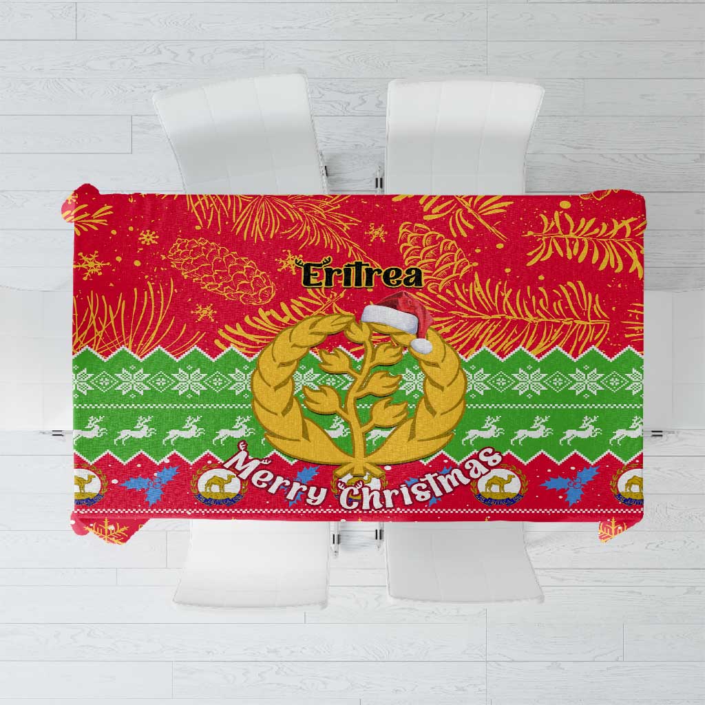 Personalised Eritrea Christmas Tablecloth Eritrean Olive Santa Claus Merry Xmas