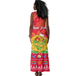 Personalised Eritrea Christmas Tank Maxi Dress Eritrean Olive Santa Claus Merry Xmas