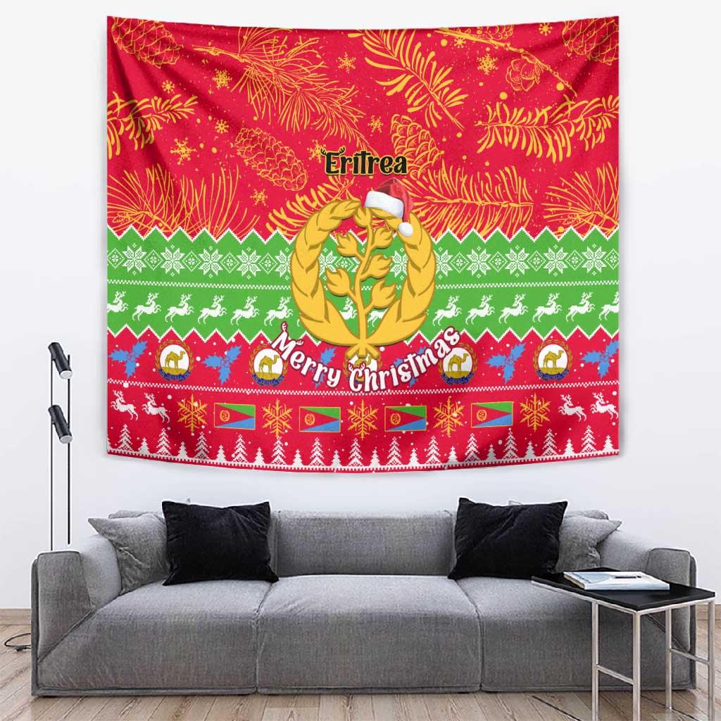 Personalised Eritrea Christmas Tapestry Eritrean Olive Santa Claus Merry Xmas