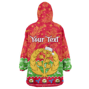 Personalised Eritrea Christmas Wearable Blanket Hoodie Eritrean Olive Santa Claus Merry Xmas