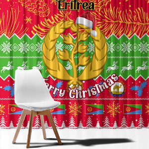 Personalised Eritrea Christmas Window Curtain Eritrean Olive Santa Claus Merry Xmas