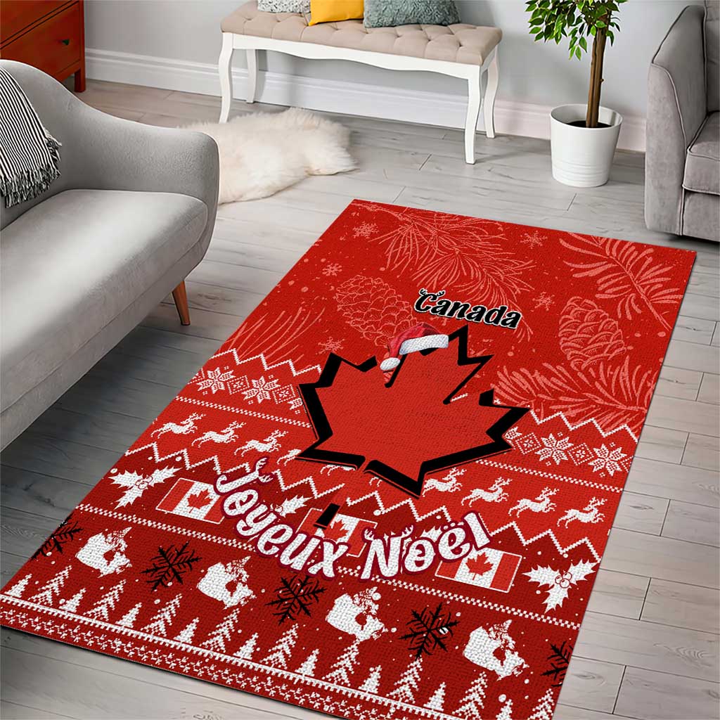 Personalised Canada Christmas Area Rug Maple Leaf Santa With Map Merry Xmas