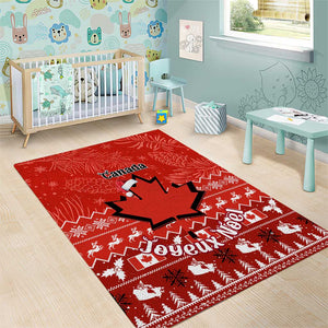 Personalised Canada Christmas Area Rug Maple Leaf Santa With Map Merry Xmas