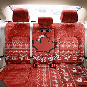 Personalised Canada Christmas Back Car Seat Cover Maple Leaf Santa With Map Merry Xmas