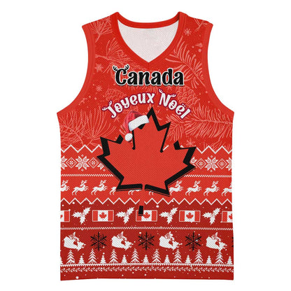 Personalised Canada Christmas Basketball Jersey Maple Leaf Santa With Map Merry Xmas LT14