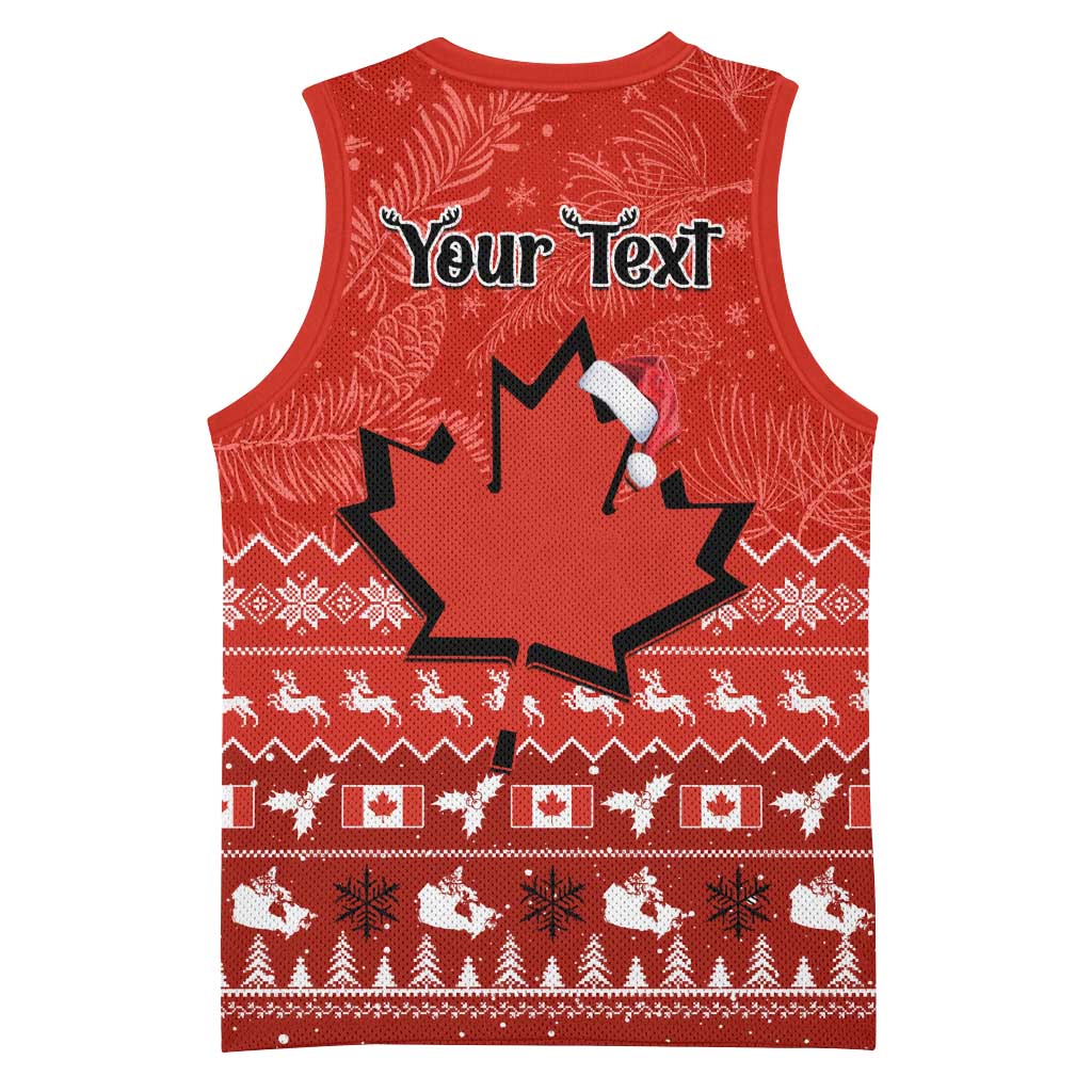 Personalised Canada Christmas Basketball Jersey Maple Leaf Santa With Map Merry Xmas LT14