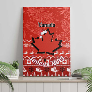 Personalised Canada Christmas Canvas Wall Art Maple Leaf Santa With Map Merry Xmas