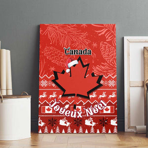 Personalised Canada Christmas Canvas Wall Art Maple Leaf Santa With Map Merry Xmas