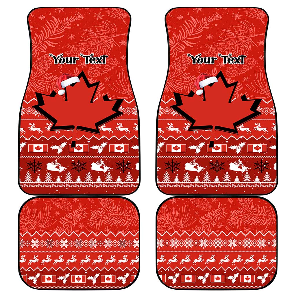 Personalised Canada Christmas Car Mats Maple Leaf Santa With Map Merry Xmas
