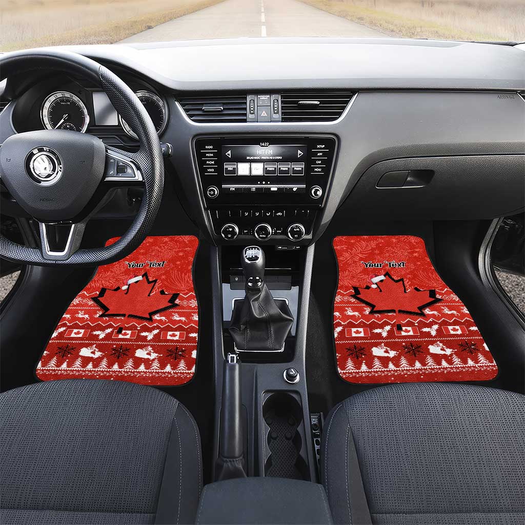 Personalised Canada Christmas Car Mats Maple Leaf Santa With Map Merry Xmas
