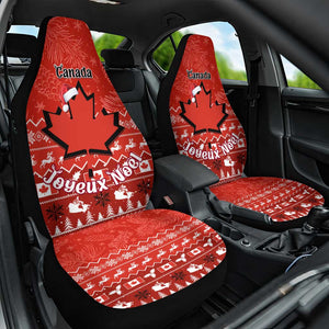 Personalised Canada Christmas Car Seat Cover Maple Leaf Santa With Map Merry Xmas