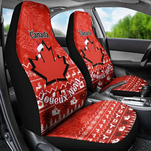 Personalised Canada Christmas Car Seat Cover Maple Leaf Santa With Map Merry Xmas