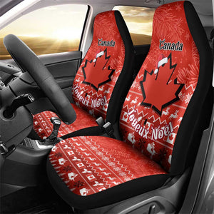 Personalised Canada Christmas Car Seat Cover Maple Leaf Santa With Map Merry Xmas