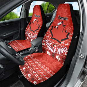 Personalised Canada Christmas Car Seat Cover Maple Leaf Santa With Map Merry Xmas