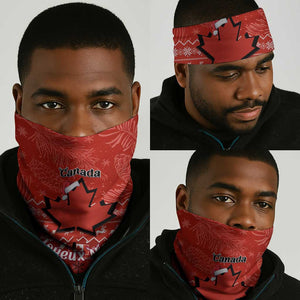 Canada Christmas Neck Gaiter Maple Leaf Santa Map Merry Xmas LT14