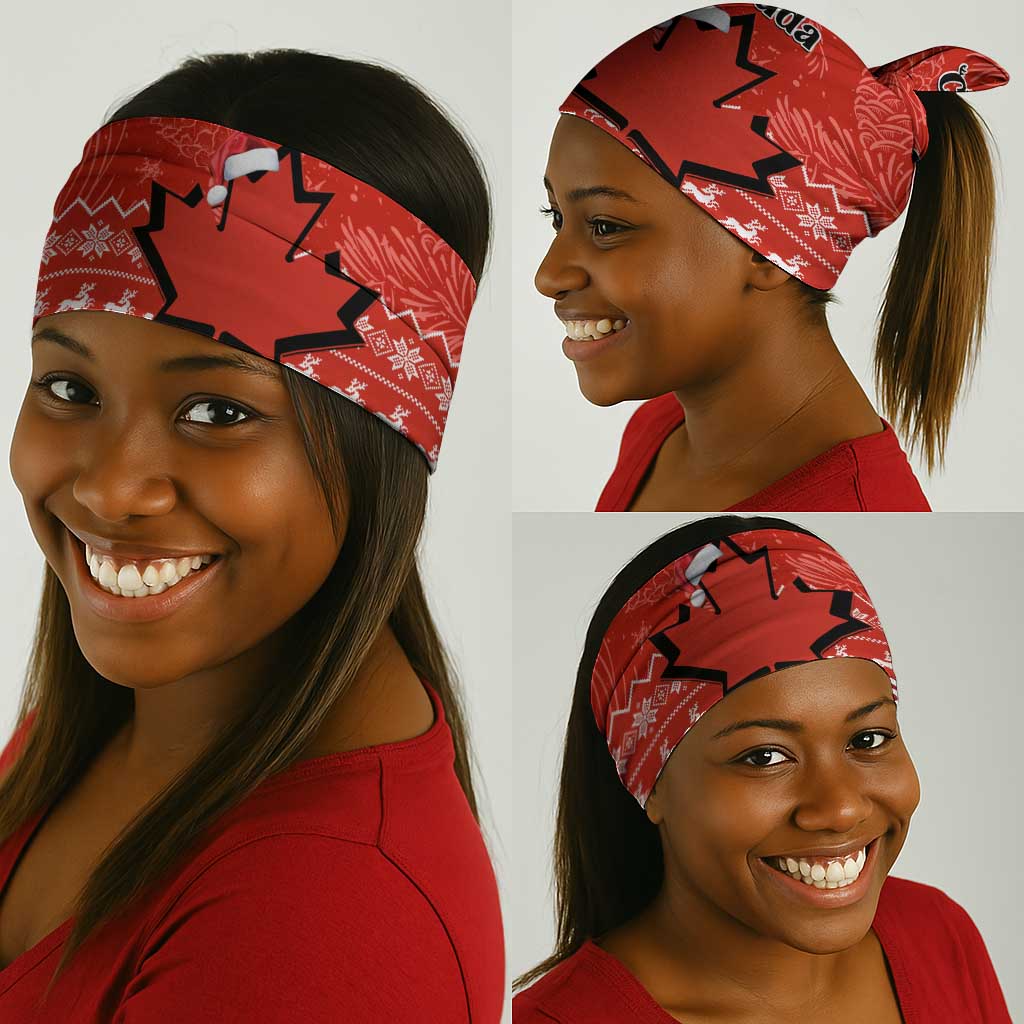 Canada Christmas Neck Gaiter Maple Leaf Santa Map Merry Xmas LT14