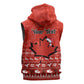 Personalised Canada Christmas Sleeveless Hoodie Maple Leaf Santa With Map Merry Xmas - African Pride