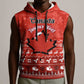 Personalised Canada Christmas Sleeveless Hoodie Maple Leaf Santa With Map Merry Xmas - African Pride