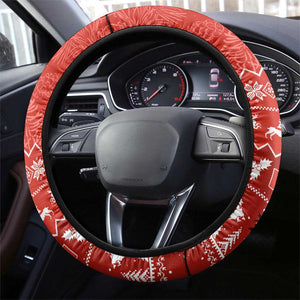 Canada Christmas Steering Wheel Cover Maple Leaf Santa With Map Merry Xmas