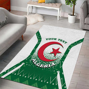 Personalized Afro Algeria Area Rug Coat Of Arms African Pattern