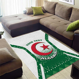 Personalized Afro Algeria Area Rug Coat Of Arms African Pattern