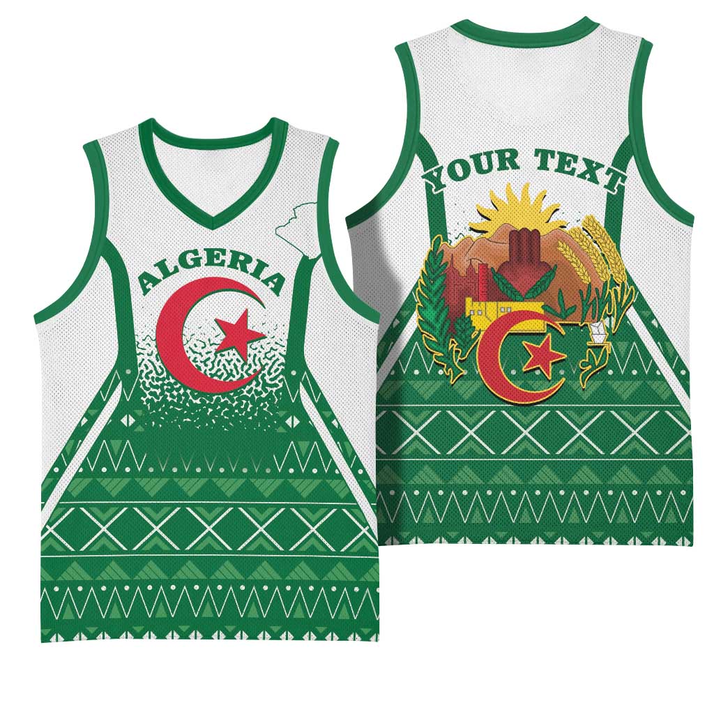 Personalized Afro Algeria Basketball Jersey Coat Of Arms African Pattern LT14