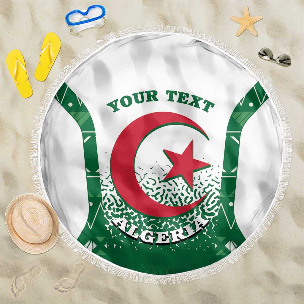 Personalized Afro Algeria Beach Blanket Coat Of Arms African Pattern