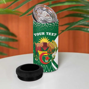 Personalized Afro Algeria 4 in 1 Can Cooler Tumbler Coat Of Arms African Pattern