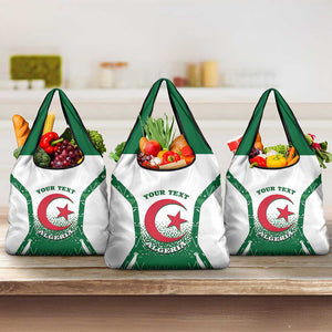 Personalized Afro Algeria Grocery Bag Coat Of Arms African Pattern