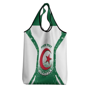 Personalized Afro Algeria Grocery Bag Coat Of Arms African Pattern