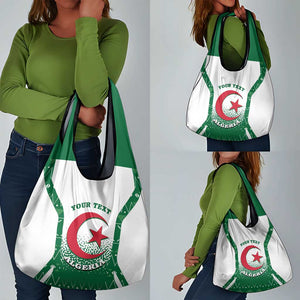 Personalized Afro Algeria Grocery Bag Coat Of Arms African Pattern