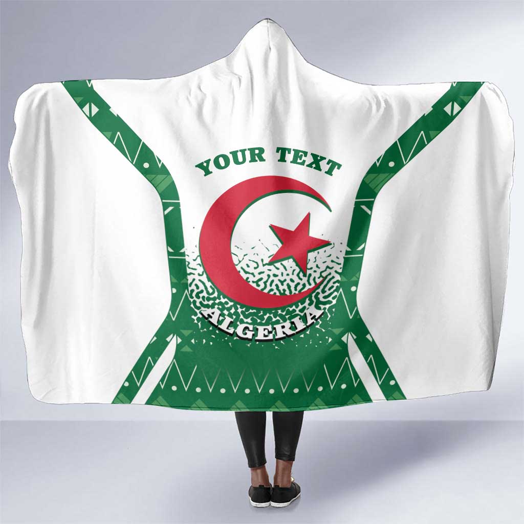 Personalized Afro Algeria Hooded Blanket Coat Of Arms African Pattern