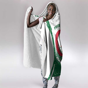 Personalized Afro Algeria Hooded Blanket Coat Of Arms African Pattern