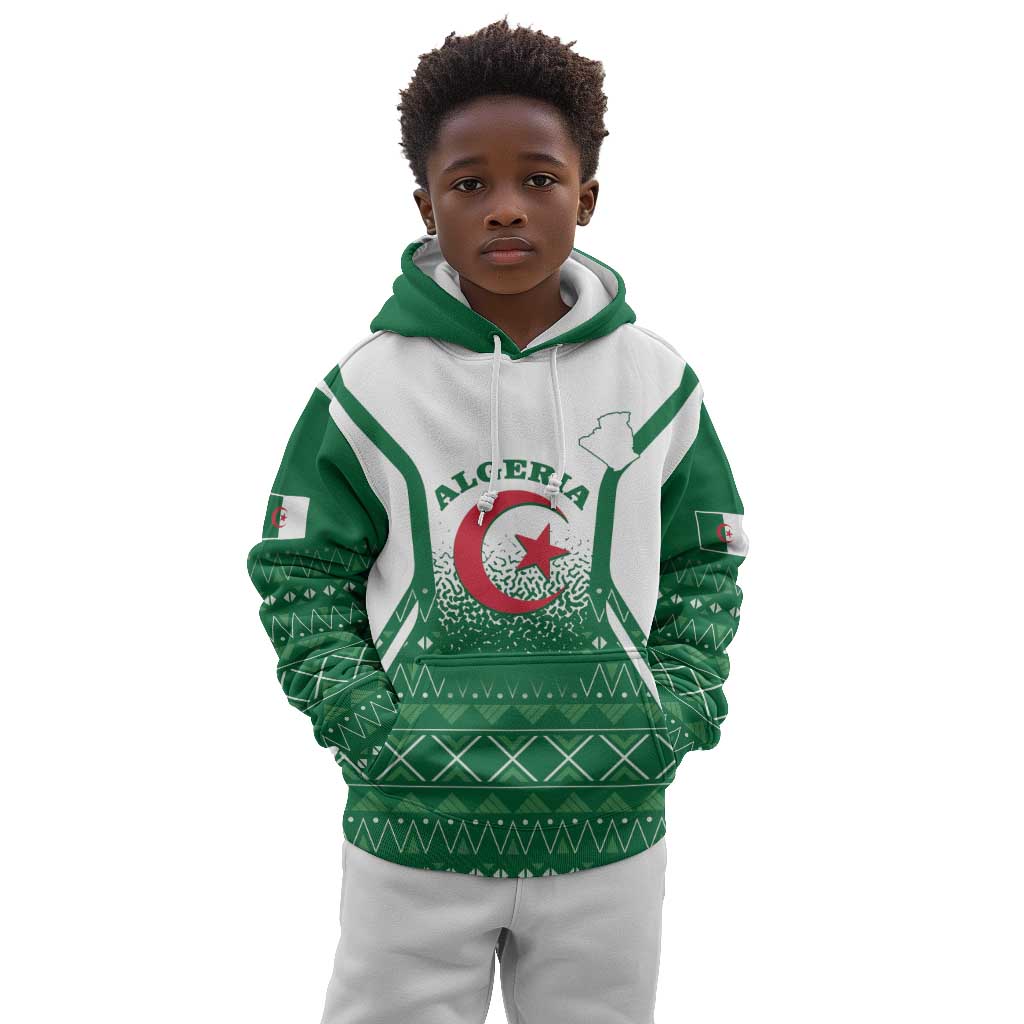 Personalized Afro Algeria Kid Hoodie Coat Of Arms African Pattern