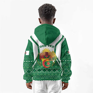 Personalized Afro Algeria Kid Hoodie Coat Of Arms African Pattern