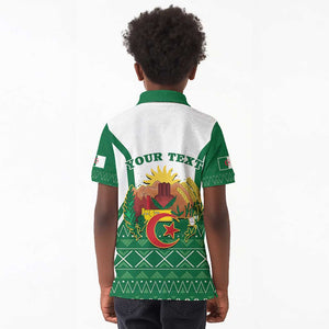 Personalized Afro Algeria Kid Polo Shirt Coat Of Arms African Pattern