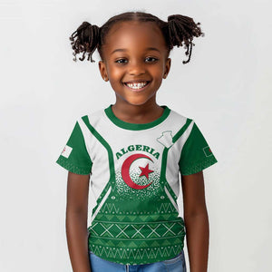 Personalized Afro Algeria Kid T shirt Coat Of Arms African Pattern