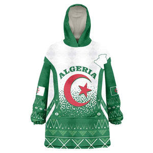 Personalized Afro Algeria Kid Wearable Blanket Hoodie Coat Of Arms African Pattern