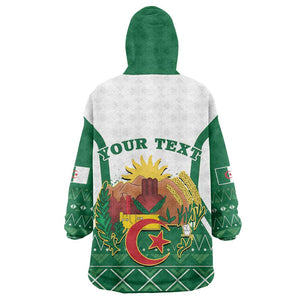 Personalized Afro Algeria Kid Wearable Blanket Hoodie Coat Of Arms African Pattern