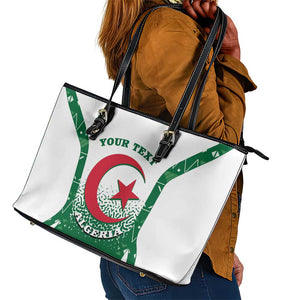 Personalized Afro Algeria Leather Tote Bag Coat Of Arms African Pattern