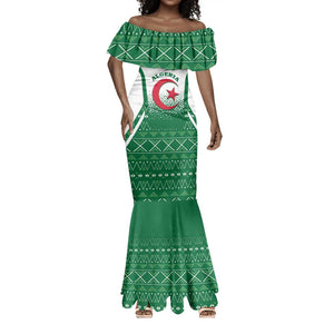 Personalized Afro Algeria Mermaid Dress Coat Of Arms African Pattern