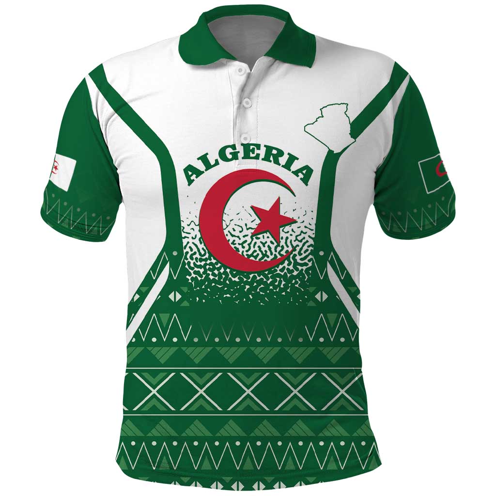 Personalized Afro Algeria Polo Shirt Coat Of Arms African Pattern