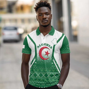 Personalized Afro Algeria Polo Shirt Coat Of Arms African Pattern