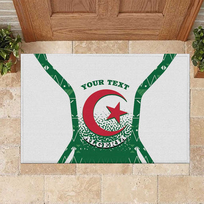 Personalized Afro Algeria Rubber Doormat Coat Of Arms African Pattern